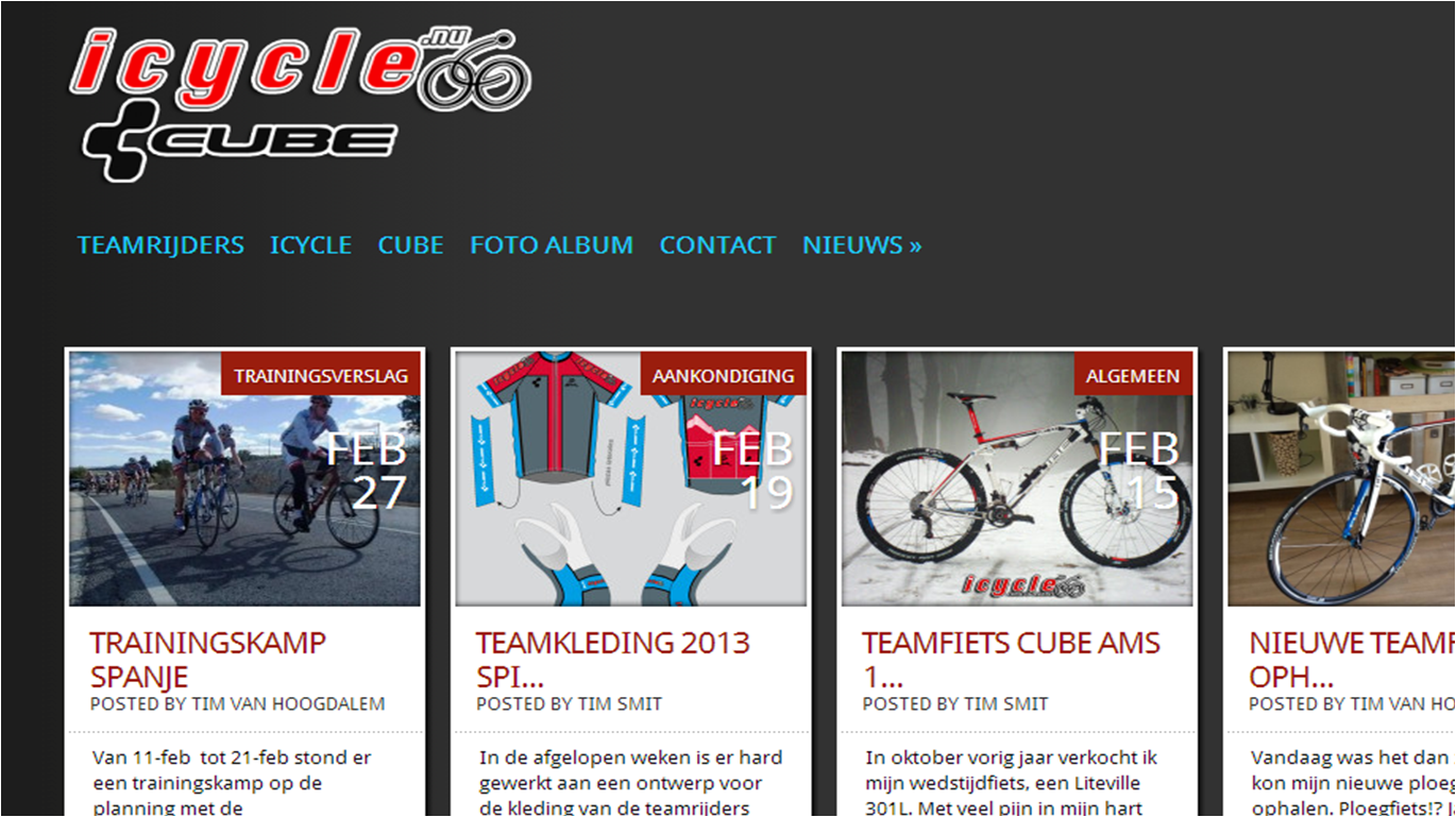 Team website ICYCLE-CUBE